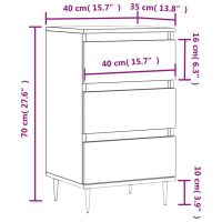 vidaXL Byrå vit 40x35x70 cm konstruerat trä - Bild 11