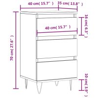 vidaXL Byrå vit 40x35x70 cm konstruerat trä - Bild 11