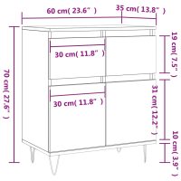 vidaXL Byrå svart 60x35x70 cm konstruerat trä - Bild 11