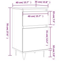 vidaXL Byrå vit 40x35x70 cm konstruerat trä - Bild 12