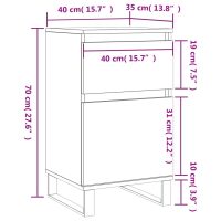 vidaXL Byrå rökfärgad ek 40x35x70 cm konstruerat trä - Bild 12