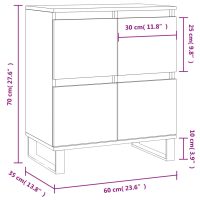 vidaXL Byrå betonggrå 60x35x70 cm konstruerat trä - Bild 11