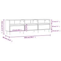 vidaXL Tv-bänk vit högglans 150x30x44,5 cm konstruerat trä - Bild 11