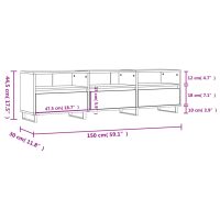 vidaXL Tv-bänk vit högglans 150x30x44,5 cm konstruerat trä - Bild 11