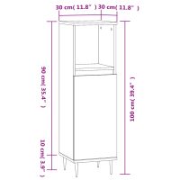 vidaXL Badrumsskåp vit 30x30x100 cm konstruerat trä - Bild 12