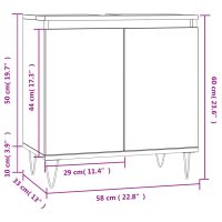 vidaXL Badrumsskåp svart 58x33x60 cm konstruerat trä - Bild 10