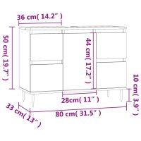 vidaXL Badrumsskåp svart 80x33x60 cm konstruerat trä - Bild 11