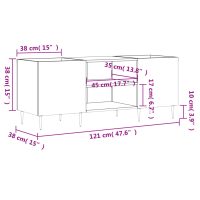 vidaXL Stereobänk vit högglans 121x38x48 cm konstruerat trä - Bild 9