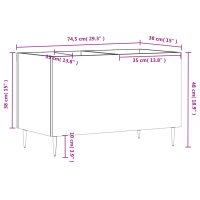 vidaXL Stereobänk rökfärgad ek 74,5x38x48 cm konstruerat trä - Bild 9