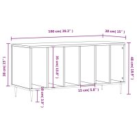 vidaXL Stereobänk vit högglans 100x38x48 cm konstruerat trä - Bild 9