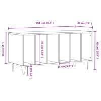 vidaXL Stereobänk svart 100x38x48 cm konstruerat trä - Bild 9