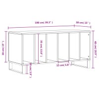 vidaXL Stereobänk vit 100x38x48 cm konstruerat trä - Bild 9