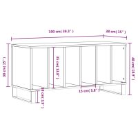 vidaXL Stereobänk brun ek 100x38x48 cm konstruerat trä - Bild 9