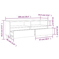 vidaXL Tv-bänk grå sonoma 100x34,5x44,5 cm konstruerat trä - Bild 10