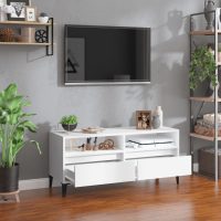 vidaXL Tv-bänk vit 100x34,5x44,5 cm konstruerat trä - Bild 3