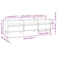 vidaXL Tv-bänk vit 150x30x44,5 cm konstruerat trä - Bild 10