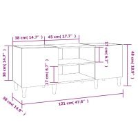 vidaXL Stereobänk betong-grå 121x38x48 cm konstruerat trä - Bild 8