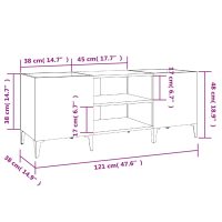 vidaXL Stereobänk svart 121x38x48 cm konstruerat trä - Bild 8