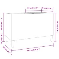 vidaXL Stereobänk vit 74,5x38x48 cm konstruerat trä - Bild 8