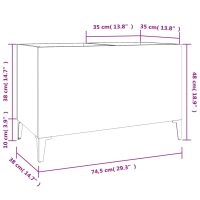 vidaXL Stereobänk betonggrå 74,5x38x48 cm konstruerat trä - Bild 8