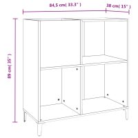 vidaXL Stereobänk vit 84,5x38x89 cm konstruerat trä - Bild 9