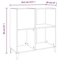 vidaXL Stereobänk grå sonoma 84,5x38x89 cm konstruerat trä - Bild 9