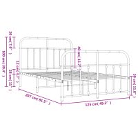 vidaXL Sängram med huvudgavel och fotgavel vit metall 120x200 cm - Bild 10