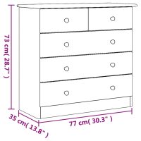 vidaXL Byrå ALTA vit 77x35x73 cm massiv furu - Bild 8