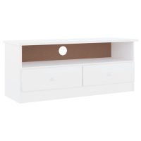 vidaXL Tv-bänk med lådor ALTA vit 100x35x41 cm massiv furu - Bild 2