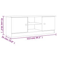 vidaXL Tv-bänk ALTA vit 112x35x41 cm massiv furu - Bild 8