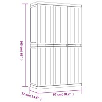 vidaXL Förvaringsskåp för trädgården grå och svart 97x37x165 cm PP - Bild 12