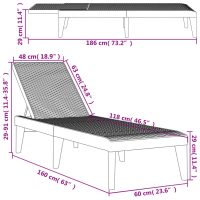 vidaXL Solsäng vit 186x60x29 cm PP - Bild 10