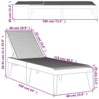 vidaXL Solsäng vit 186x60x29 cm PP - Bild 10