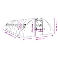 vidaXL Växthus med stålram vit 40 m² 10x4x2 m - Bild 12