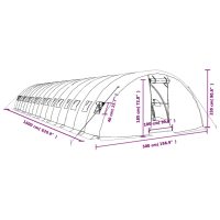 vidaXL Växthus med stålram grön 80 m² 16x5x2,3 m - Bild 12