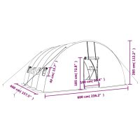 vidaXL Växthus med stålram grön 24 m² 6x4x2,85 m - Bild 12