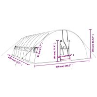 vidaXL Växthus med stålram grön 48 m² 8x6x2,85 m - Bild 12