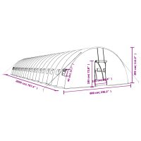 vidaXL Växthus med stålram grön 120 m² 20x6x2,85 m - Bild 12