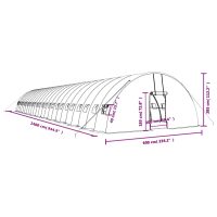 vidaXL Växthus med stålram vit 144 m² 24x6x2,85 m - Bild 12