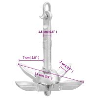 vidaXL Hopfällbart ankare silver 0,7 kg formbart gjutjärn - Bild 7