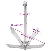 vidaXL Hopfällbart ankare silver 12 kg formbart gjutjärn - Bild 7