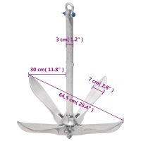 vidaXL Hopfällbart ankare silver 12 kg formbart gjutjärn - Bild 9