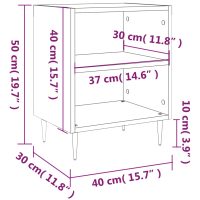 vidaXL Sängbord 2 st vit 40x30x50 cm konstruerat trä - Bild 10