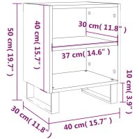 vidaXL Sängbord 2 st svart 40x30x50 cm konstruerat trä - Bild 10