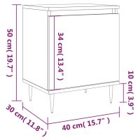 vidaXL Sängbord vit högglans 40x30x50 cm konstruerat trä - Bild 12