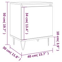 vidaXL Sängbord vit 40x30x50 cm konstruerat trä - Bild 12