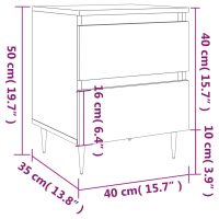 vidaXL Sängbord 2 st vit 40x35x50 cm konstruerat trä - Bild 11