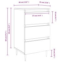 vidaXL Sängbord 2 st svart 40x35x69 cm konstruerat trä - Bild 11