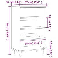 vidaXL Högskåp betonggrå 57x35x90 cm konstruerat trä - Bild 9