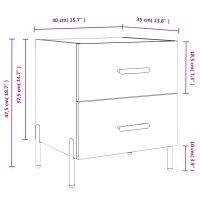 vidaXL Sängbord vit högglans 40x35x47,5 cm konstruerat trä - Bild 12